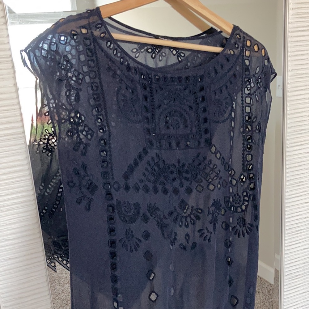 Club Monaco Navy Silk Sheath Dress - Size 0